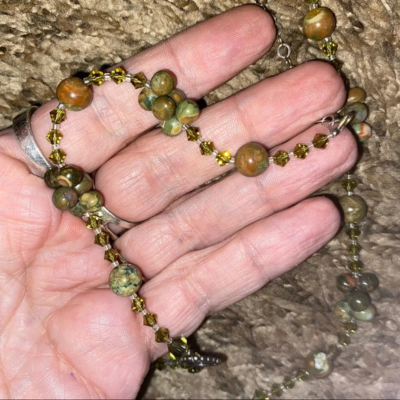 Rainforest Rhyolite Jasper Pendant Necklace - Picture 5 of 8